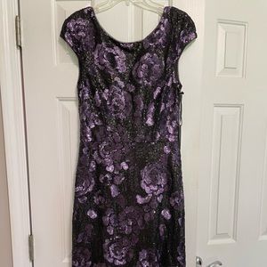 Vera Wang Size 6 Purple Sequin Evening Gown